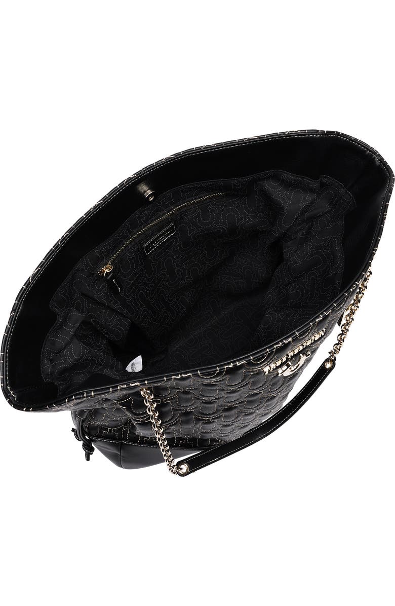 True Religion Cinch Side Soft Logo Tote, Alternate, color, Black