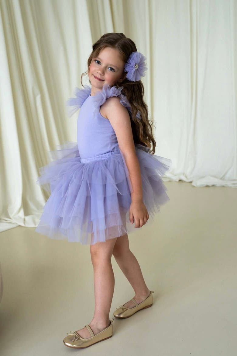 Cotton Tulle Dress, Alternate, color, Purple Bloom