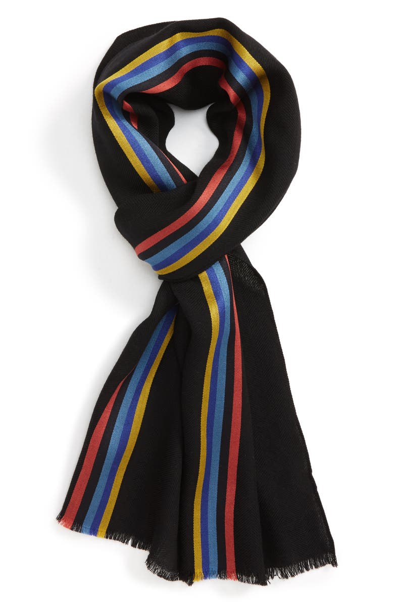 Paul Smith Stripe Wool Blend Scarf, Main, color, 
