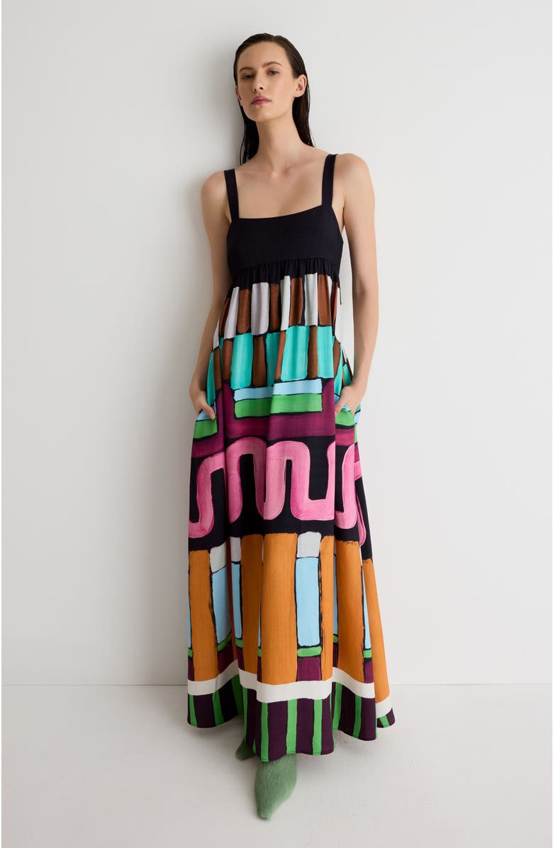 Romy Nora Maxi Dress, Alternate, color, Warped Linear