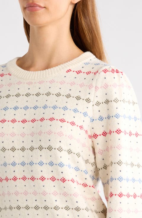 Alma Puff Sleeve Cotton Blend Sweater