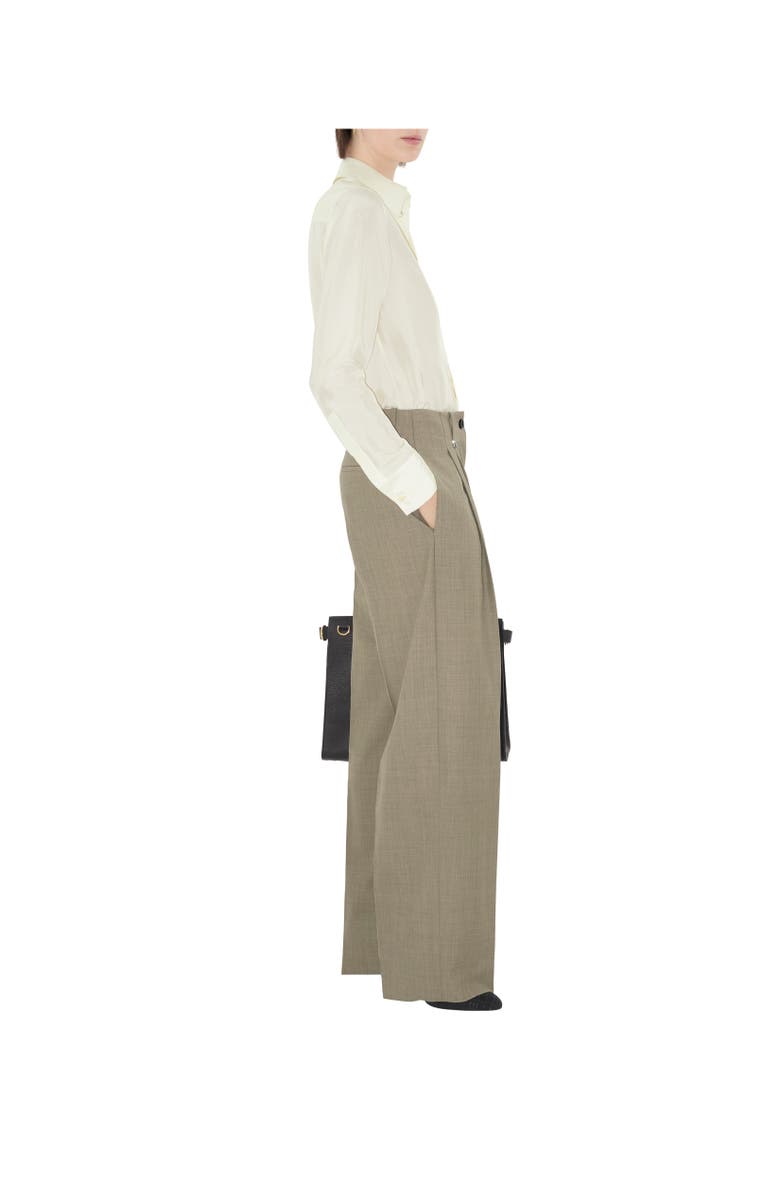Burberry Wool Tailored Trousers, Alternate, color, Olive Drab