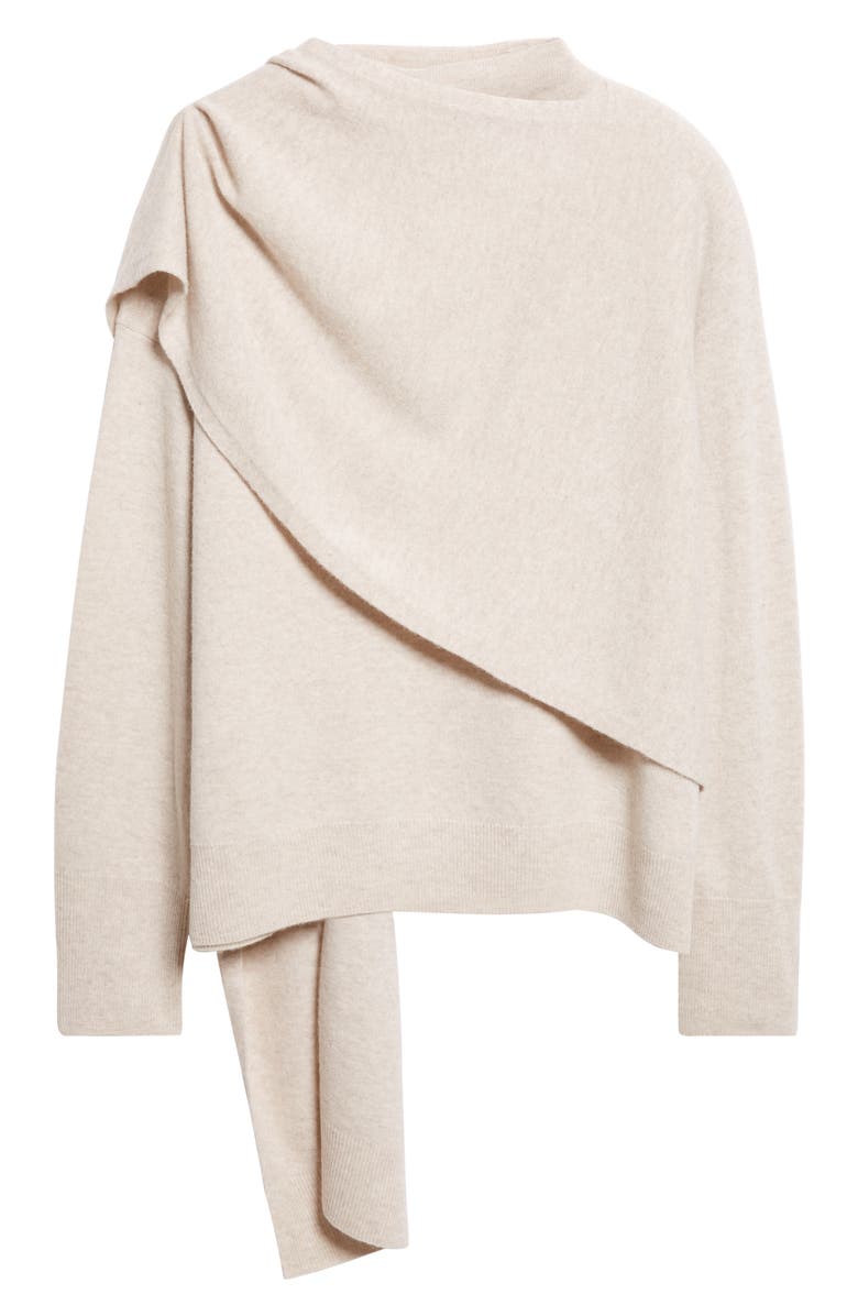 Vince Drape Neck Wool & Cashmere Sweater, Alternate, color, Heather Dove Oat