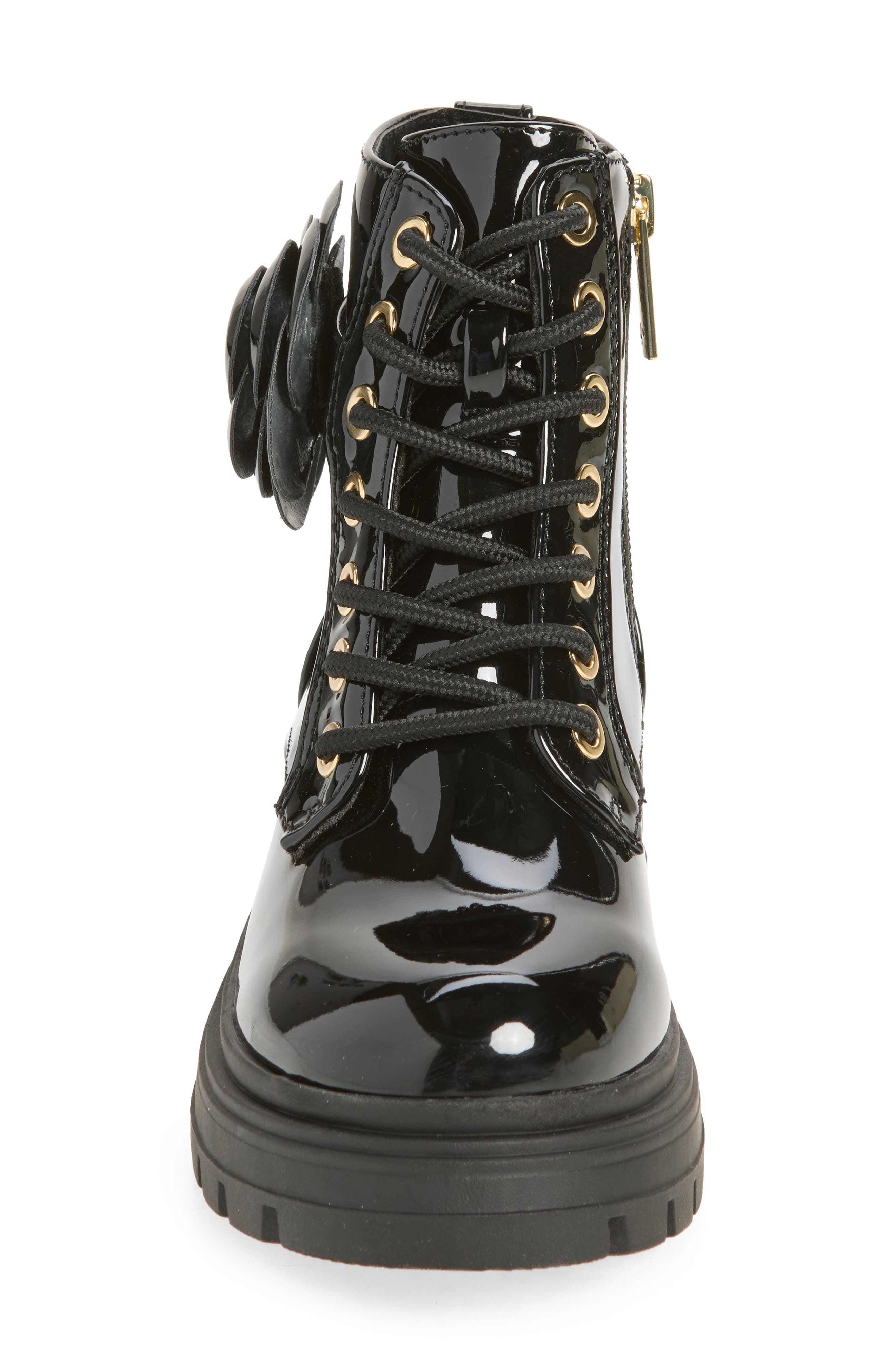 Kids' Caryl Faux Leather Boot, Alternate, color, BLACK PATENT