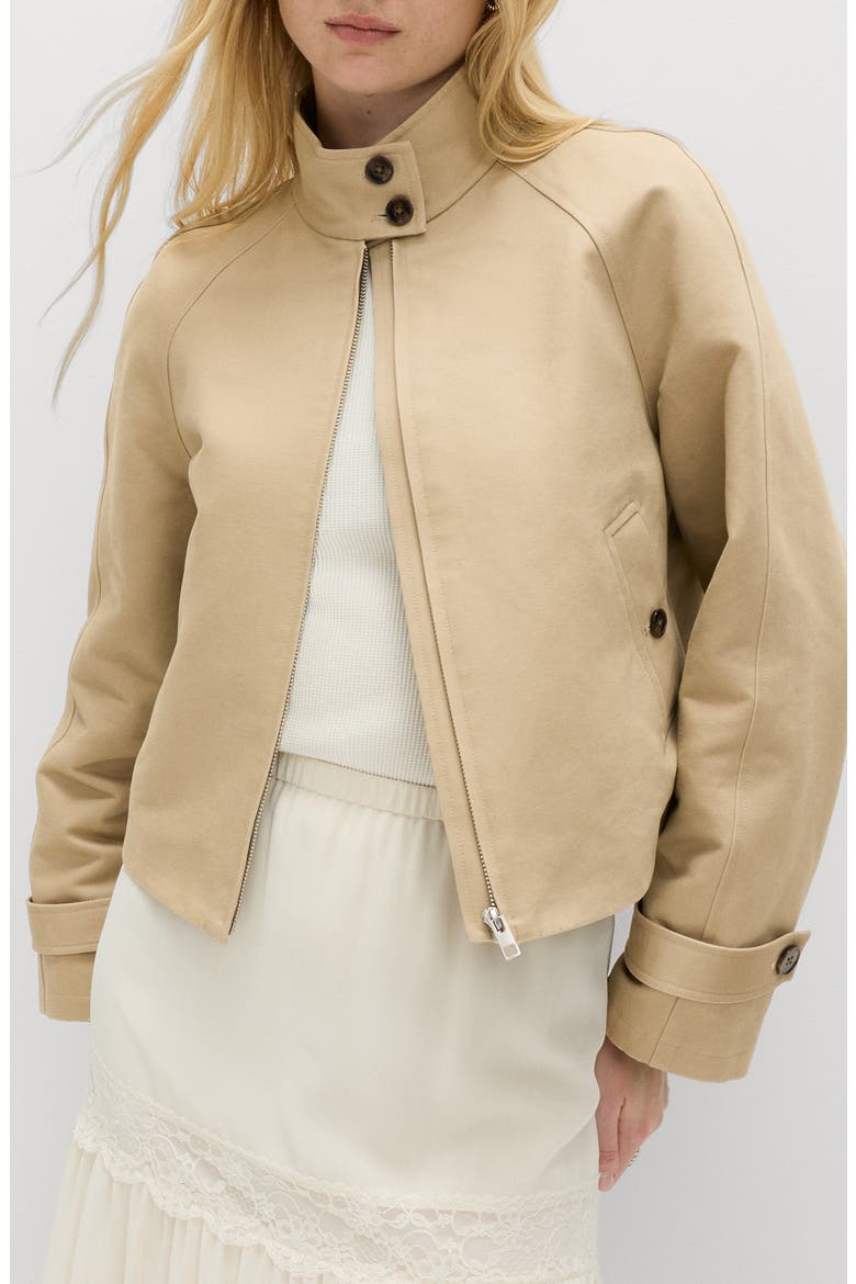 Stand Collar Jacket, Main, color, BROWN