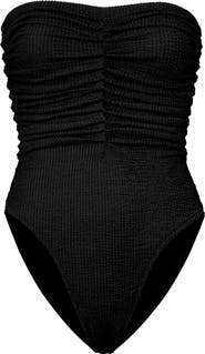 Milly Textured Ruched One-Piece Swimsuit
