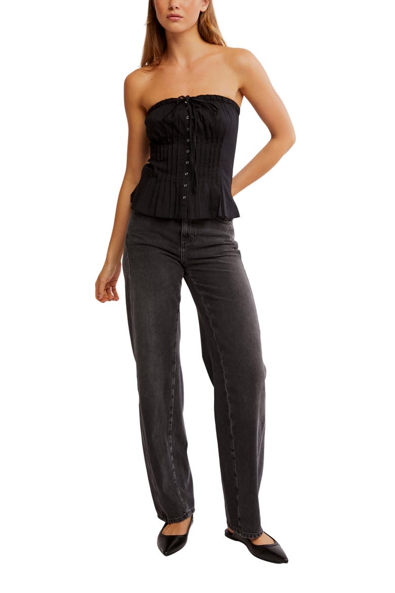 Wink Wink Pintuck Tube Top, Alternate, color, BLACK