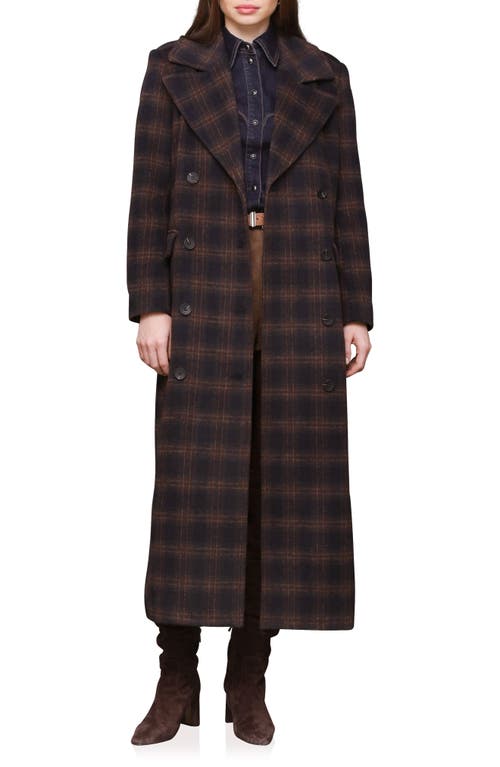 Avec Les Filles Double Breasted Tailored Maxi Coat In Brown