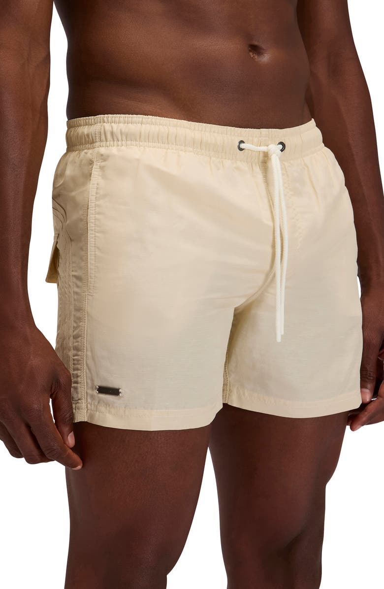 Sundek Solid Swim Trunks, Alternate, color, Safari