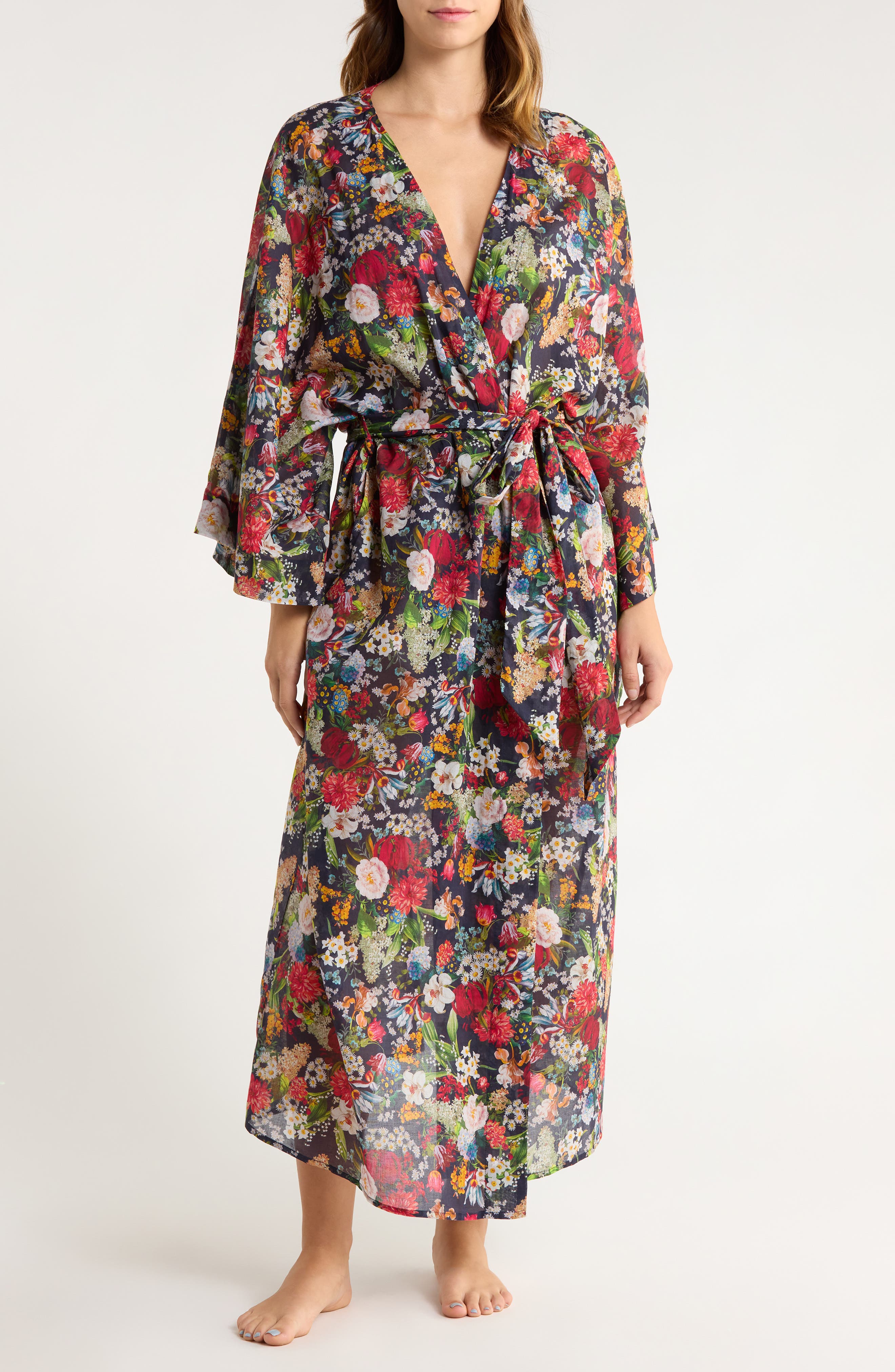 Holly Floral Cotton Voile Maxi Robe