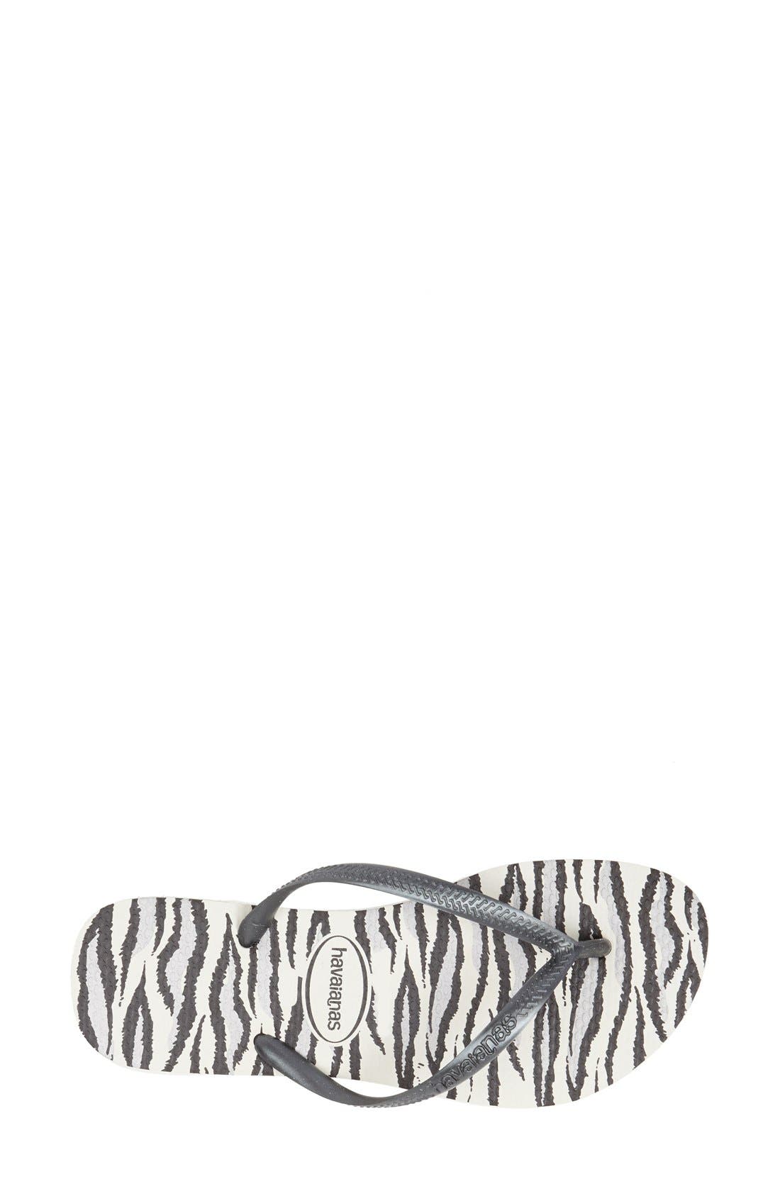 Havaianas Slim Animal Print Flip Flop, Alternate, color, 