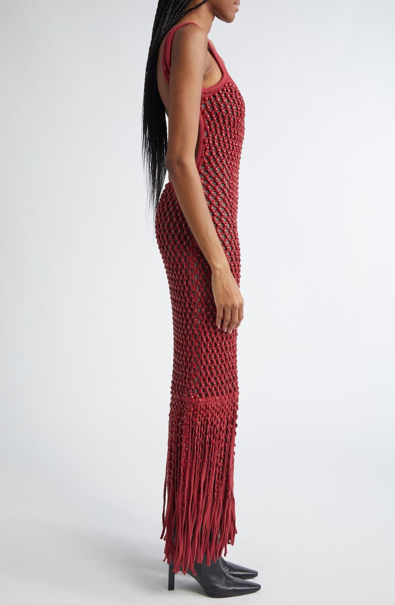 Diotima Gala Crystal Mesh Fringe Gown, Alternate, color,