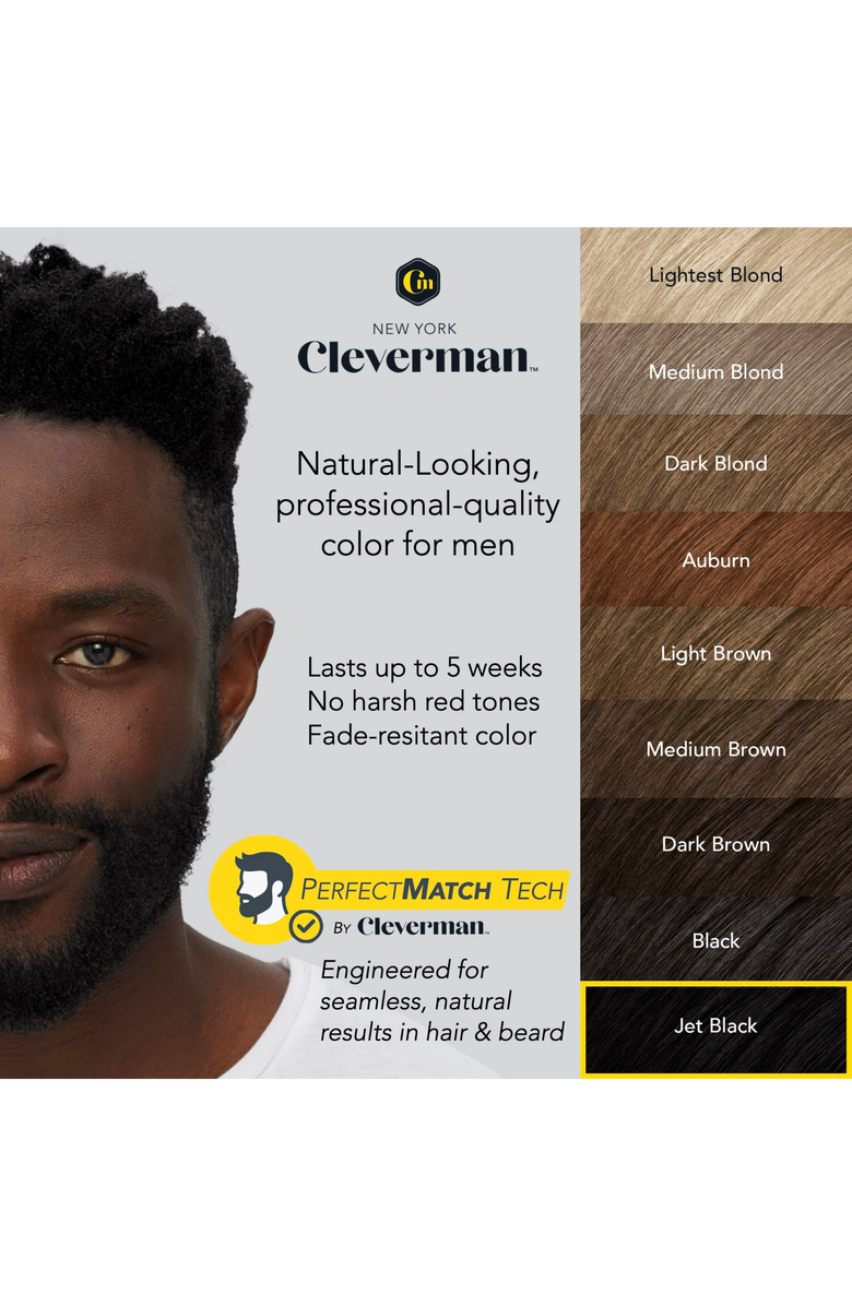 Cleverman 2X Pack Coarse & Coily Hair · Reusable Beard & Hair Dye Kit, Alternate, color, Jet Black