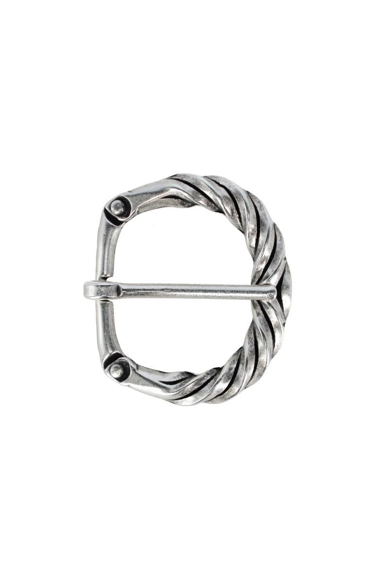 Trafalgar 40mm Italian Solid Brass Twisted Patterned Harness Belt Buckle, Main, color, English Silver