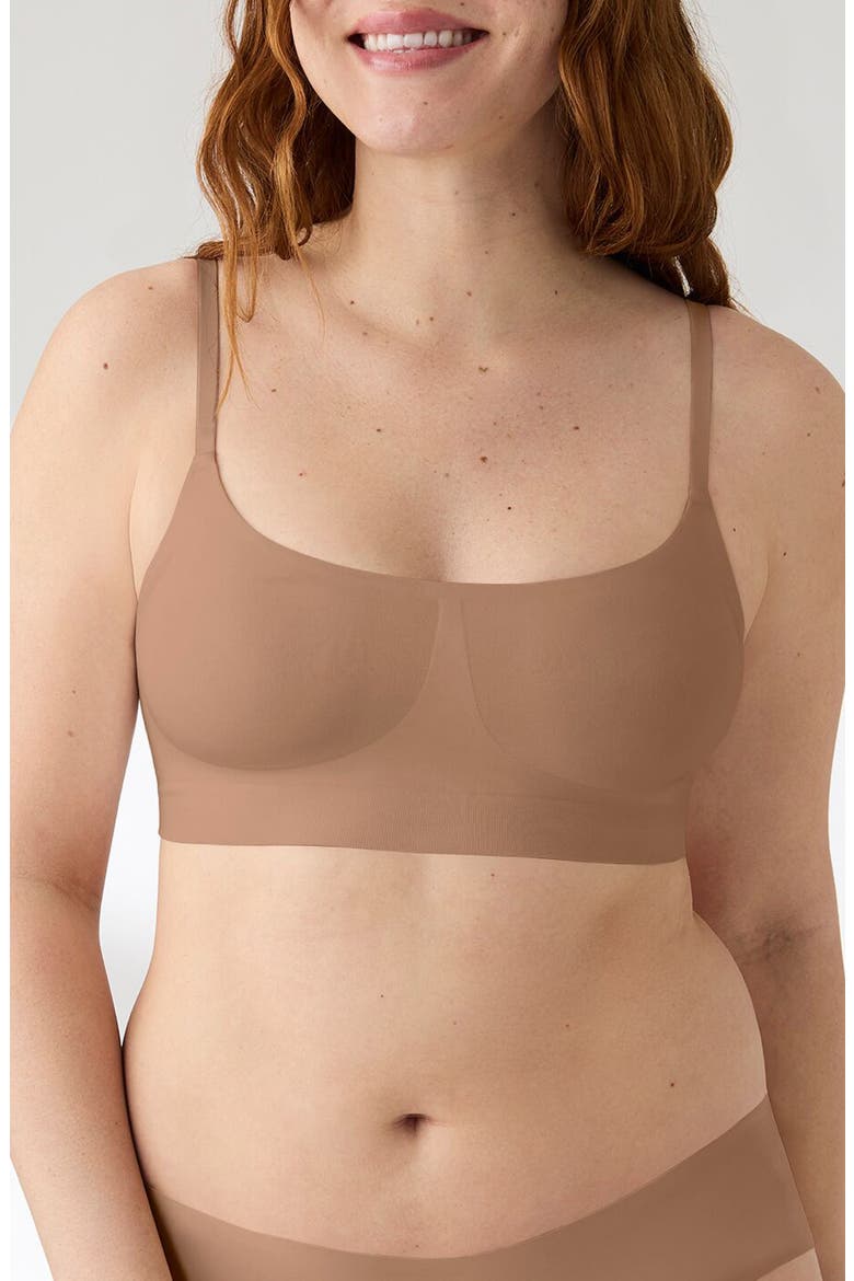 Soft Form Square Neck Wireless Bra, Main, color, BRONZED