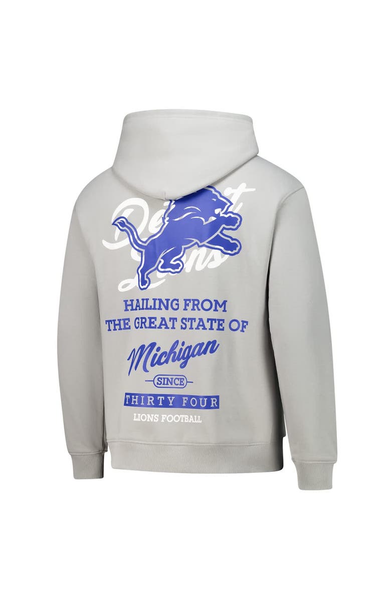 THE WILD COLLECTIVE Unisex The Wild Collective Silver Detroit Lions Fleece Pullover Hoodie, Alternate, color, 