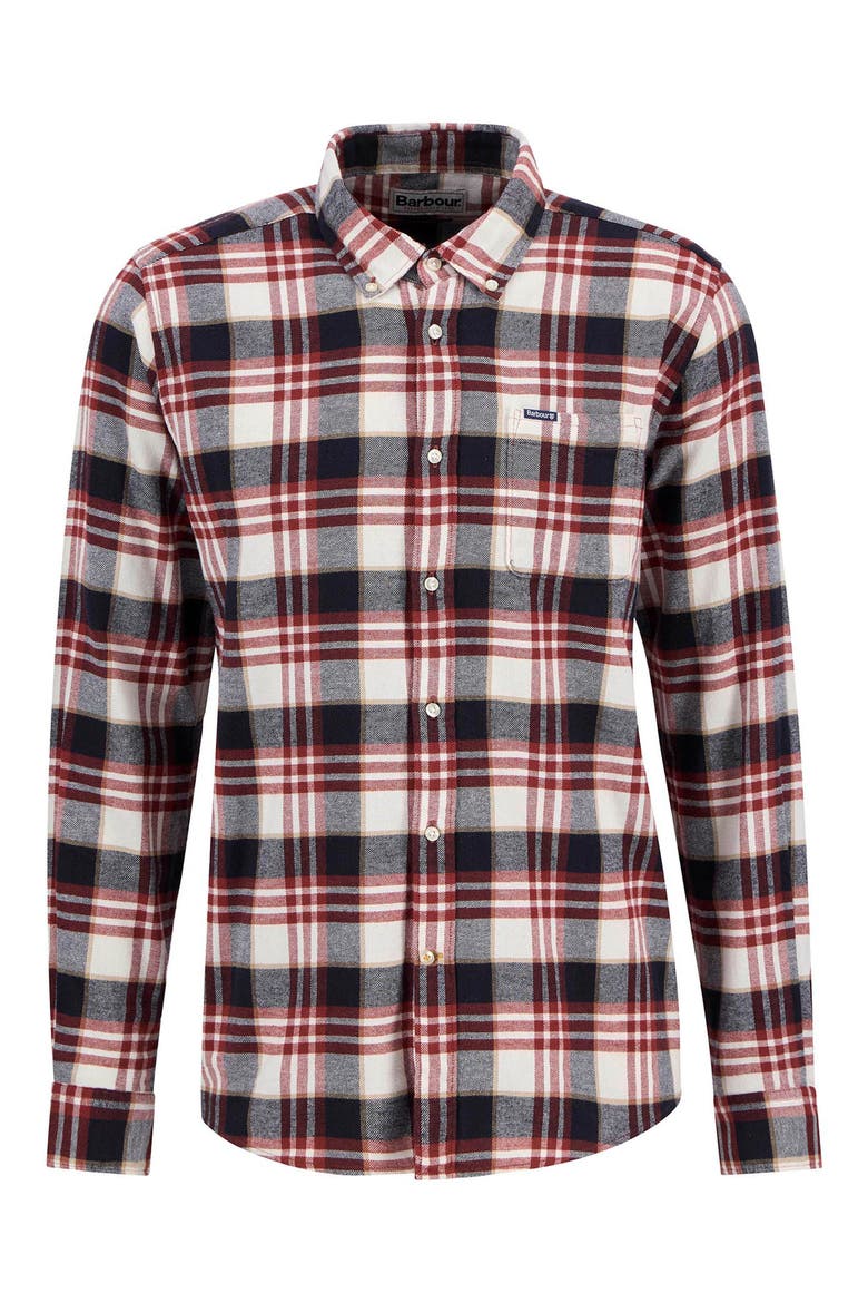 Fallbay Tailored Fit Check Button-Down Cotton Shirt, Alternate, color, FIRED BRICK