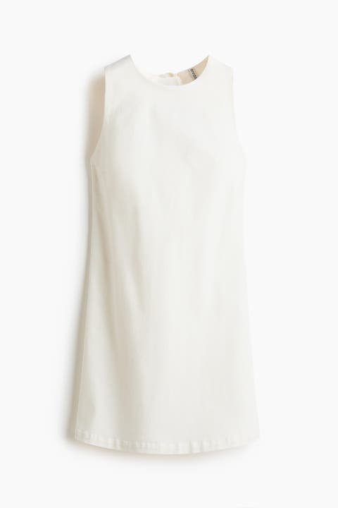 Open-back Twill Dress