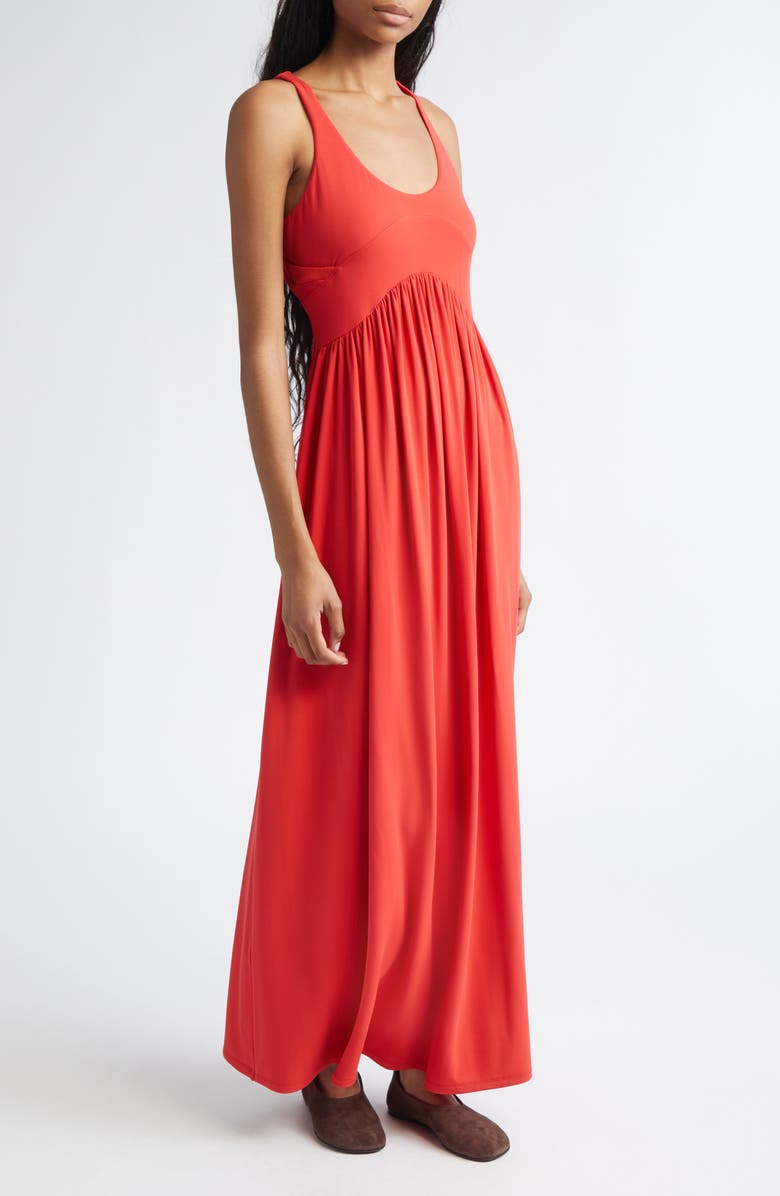 SPORTMAX Panino Cutout Back Jersey Maxi Dress, Alternate, color, Coral