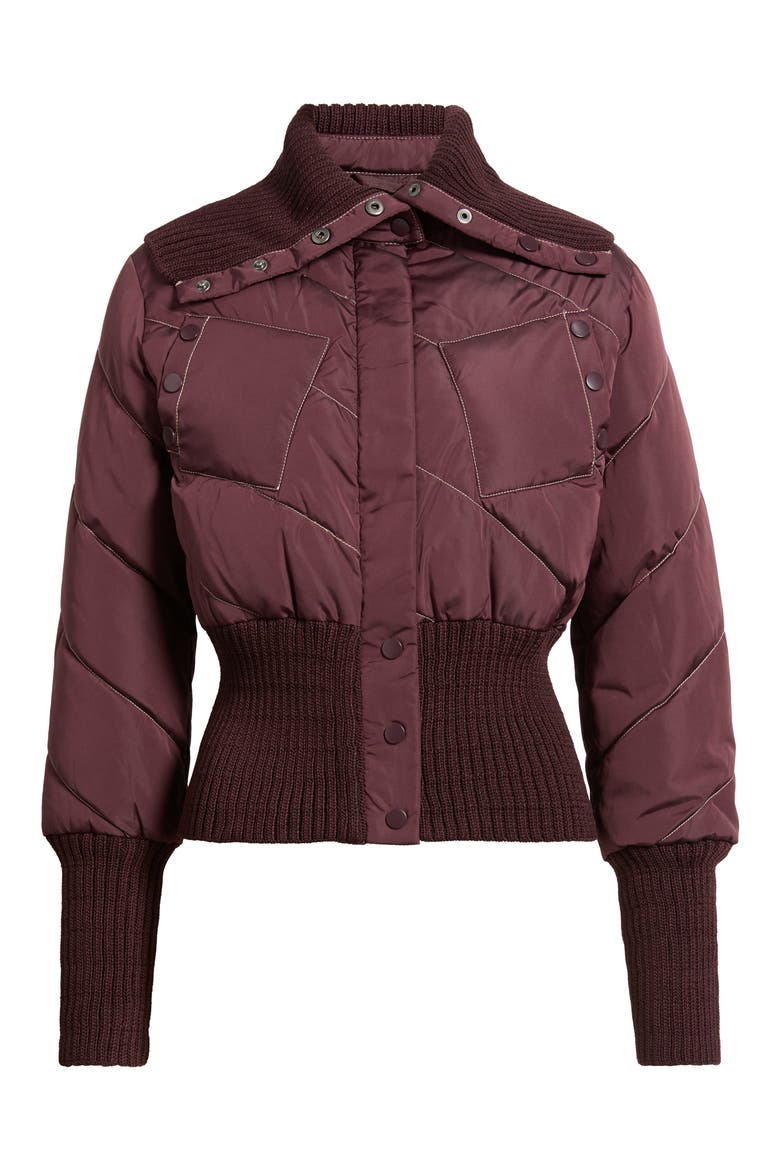 Asymmetrical Quilted Puffer Jacket, Alternate, color, ROSE