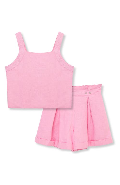 Habitual Kids Kids' Linen Blend Tank & Shorts Set In Light Pink