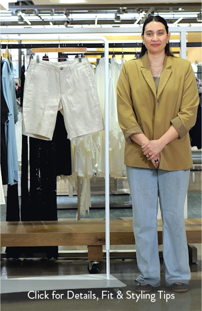 Slim Fit Linen Bermuda Shorts, sales video thumbnail