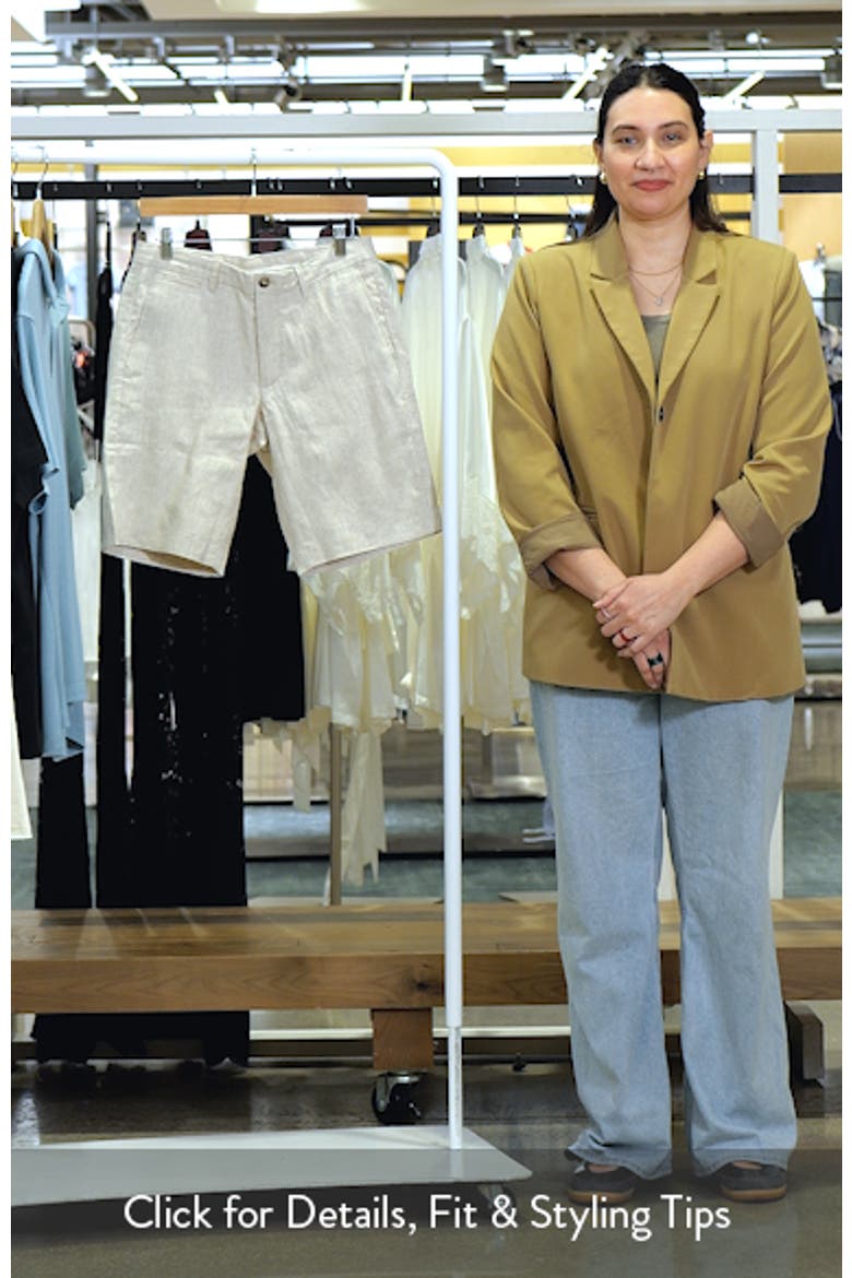 Slim Fit Linen Bermuda Shorts video