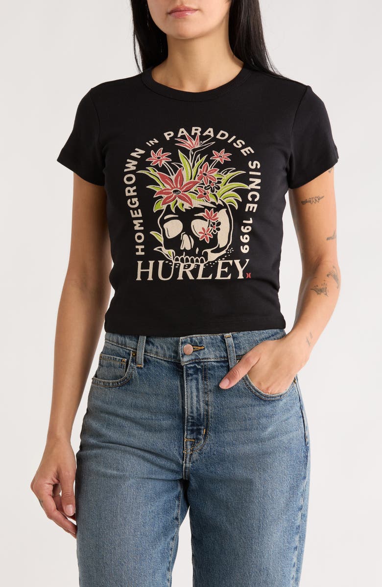 Hurley Homegrown in Paradise Graphic T-Shirt, Main, color, Black