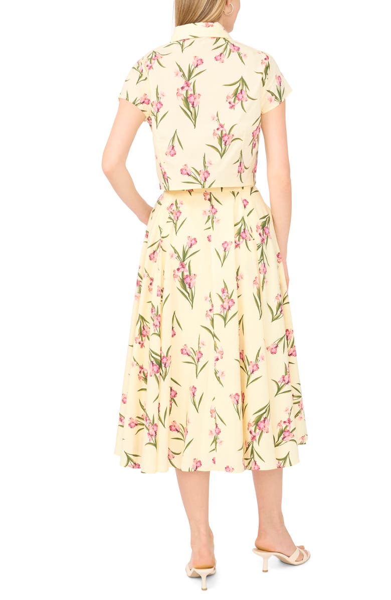 Ted Baker Cap Sleeve Button Up Shirt, Alternate, color, Light Yellow