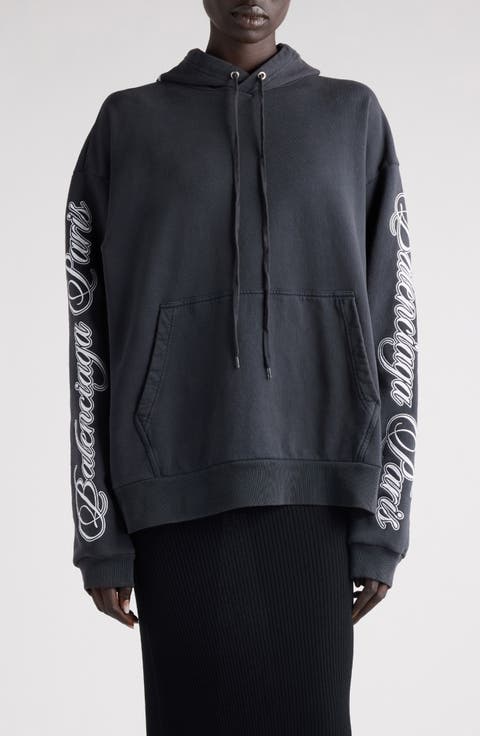 Oversize Logo Cotton Hoodie