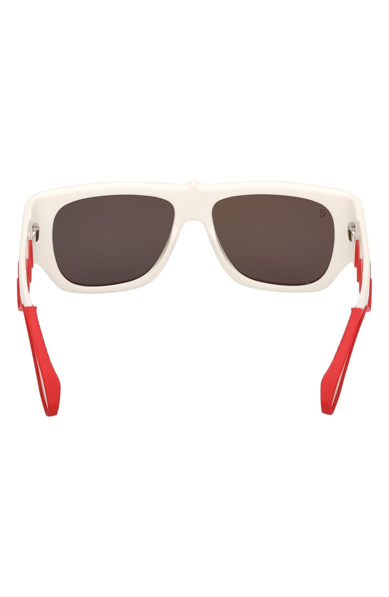 Christian Louboutin 57mm Loubishark Square Sunglasses, Alternate, color, White/ Smoke Grey