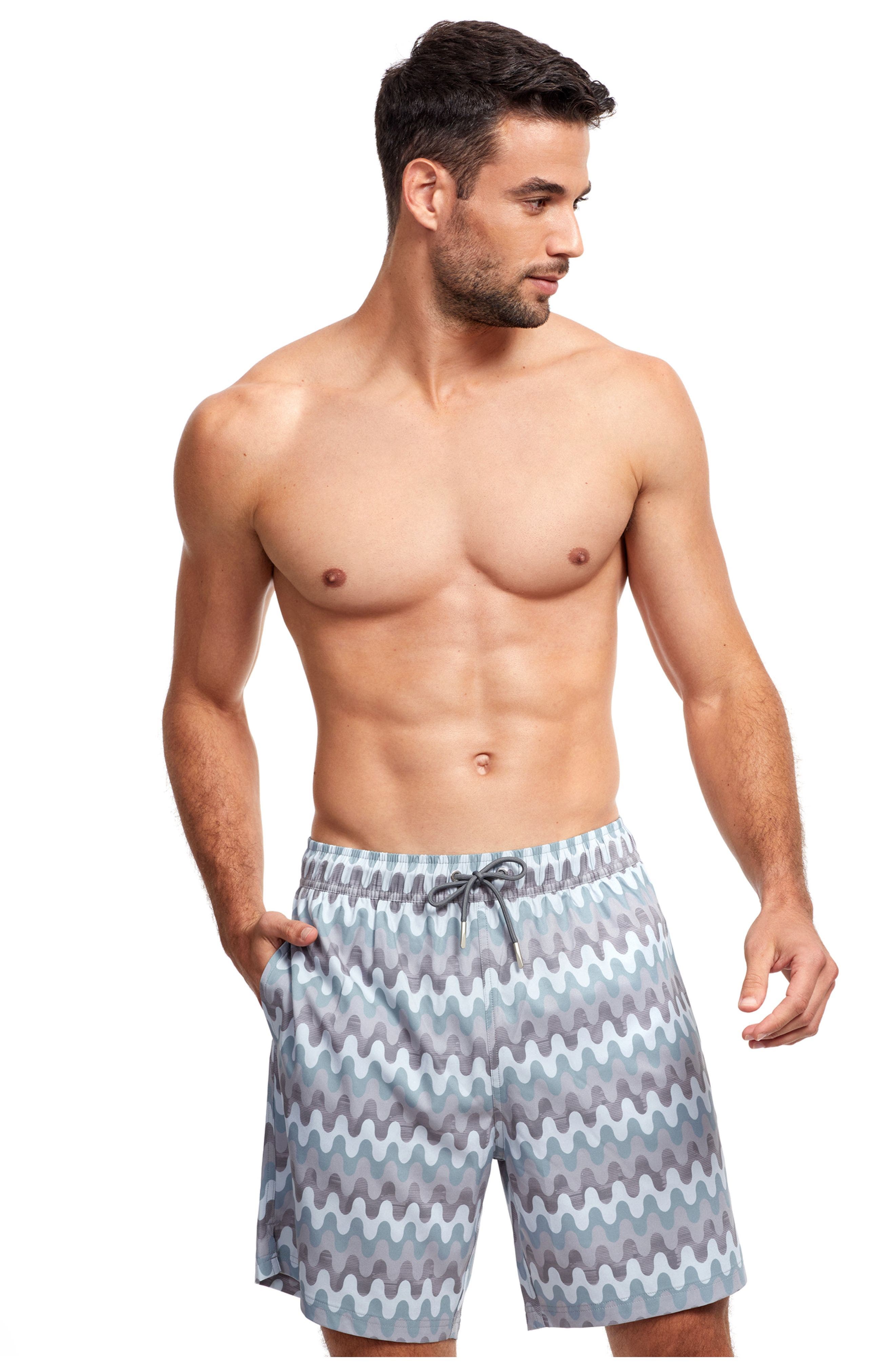 Gottex Men 7" swim shorts in Multi Grey 