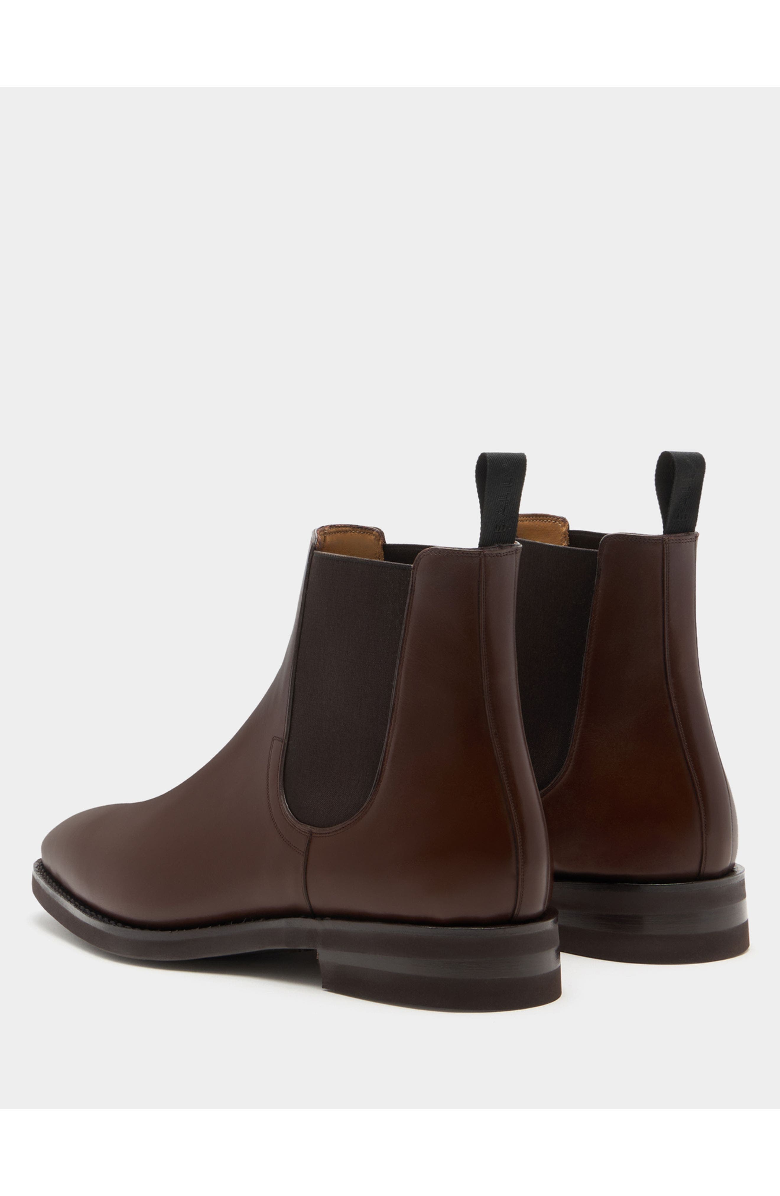 Bally Scribe Un Bootie in Calf Leather, Alternate, color, Brown