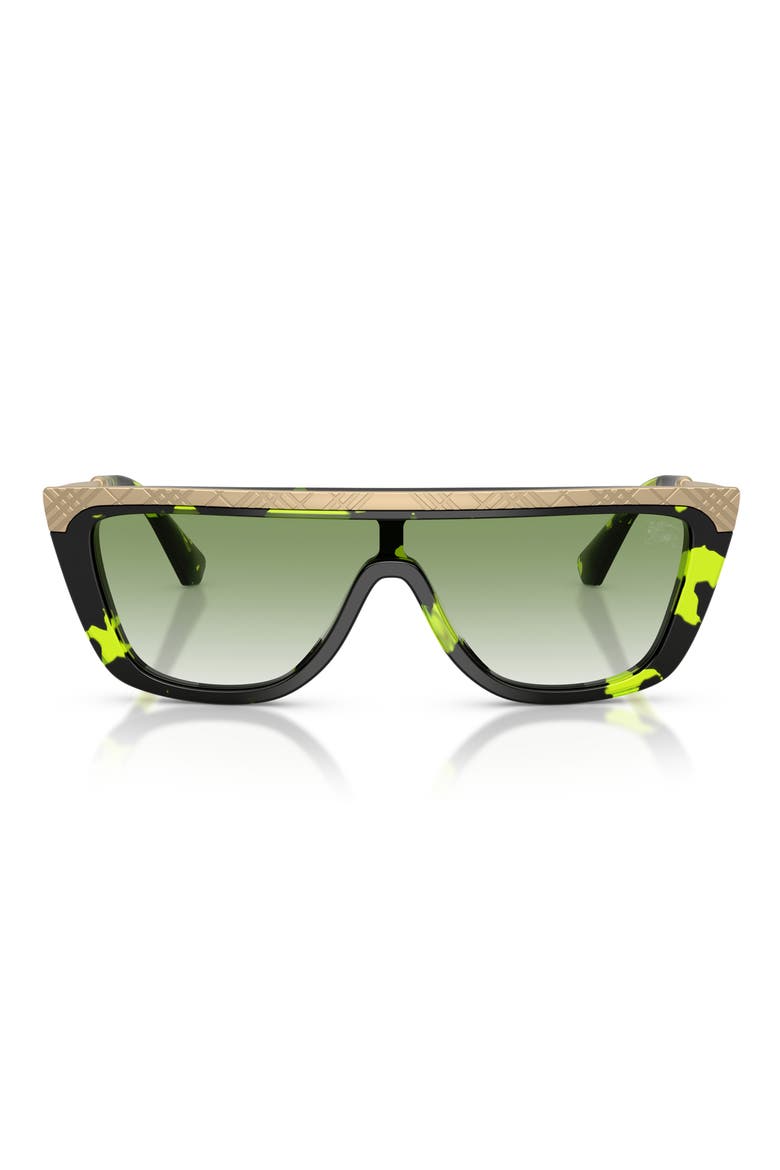 129mm Square Sunglasses, Main, color, GREEN HAVANA / CLEAR GREEN