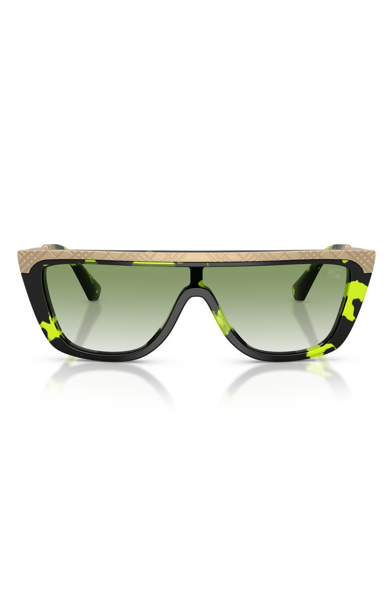 Burberry 129mm Square Sunglasses, Main, color, Green Havana / Clear Green