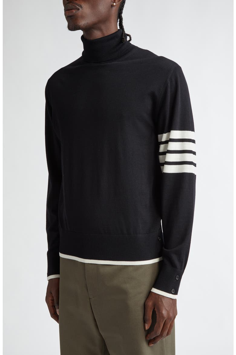 Virgin Wool Turtleneck Sweater, Alternate, color, BLACK