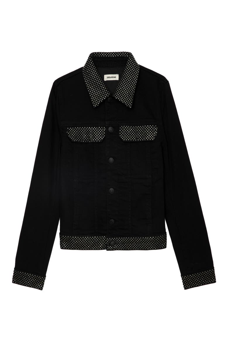 Kioky Denim Jacket, Alternate, color, BLACK