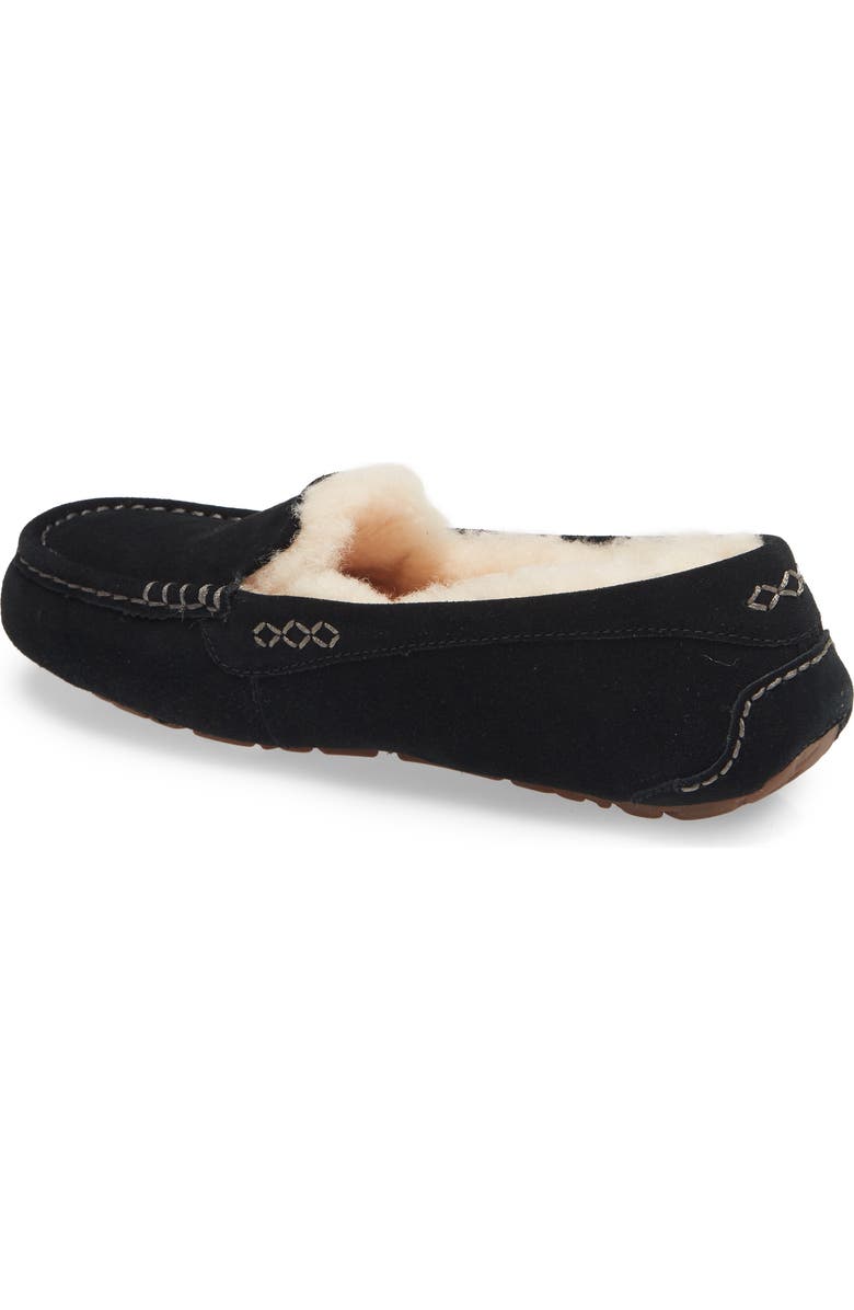 UGG<sup>®</sup> Ansley Water Resistant Slipper, Alternate, color, Black Suede