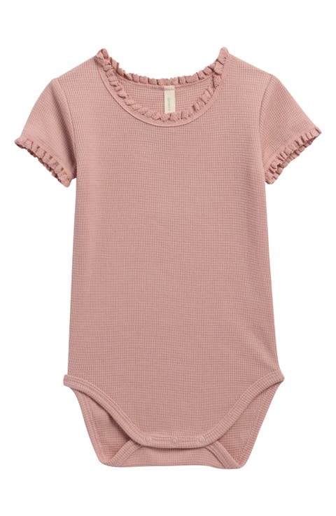 Ruffle Organic Cotton Waffle Bodysuit (Baby)
