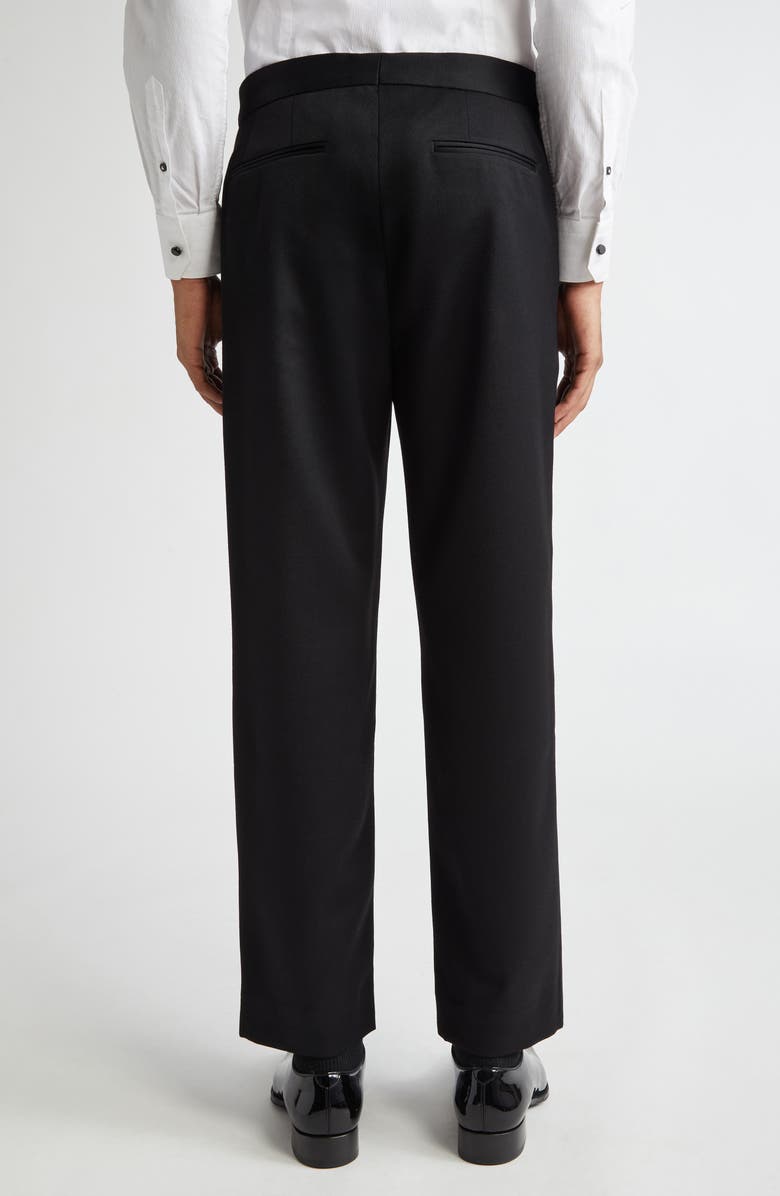 Bode Barathea Wool Tuxedo Trousers, Alternate, color, Black Multi