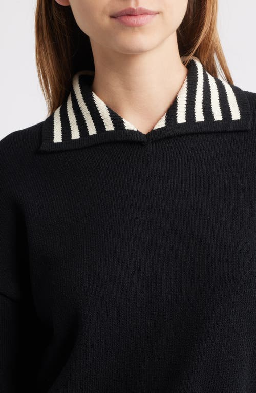 Frame The Sailor Collared Sweater In Black