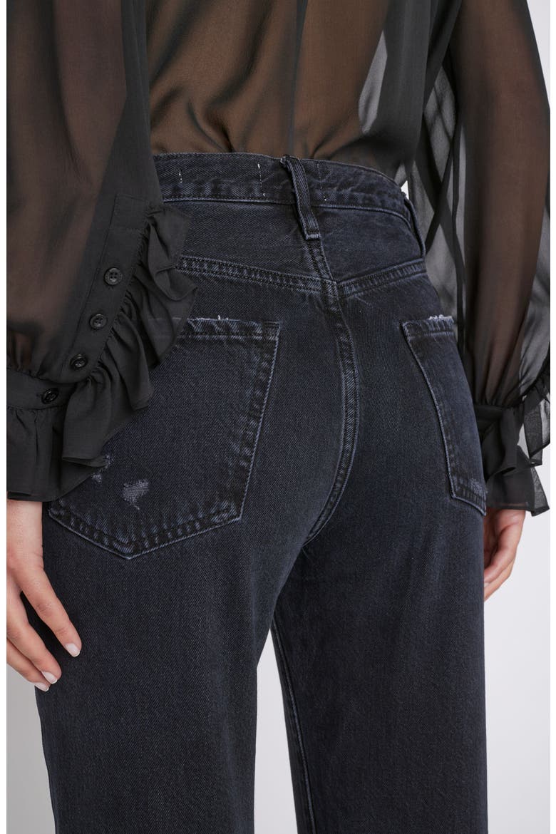 Le Jane Raw Hem Crop Straight Leg Jeans, Alternate, color, INKWELL RIPS