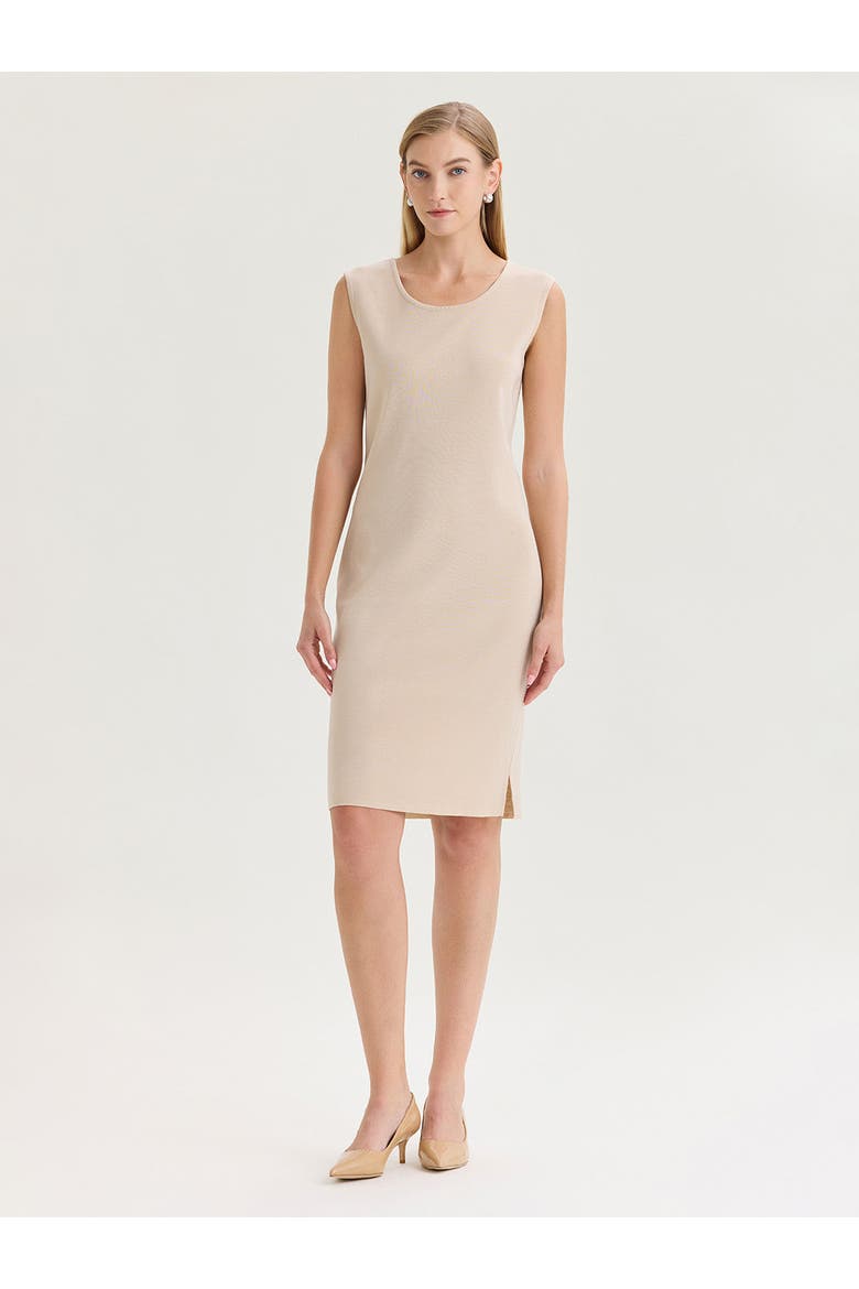 Sleeveless Sheath Knit Dress, Main, color, Biscotti