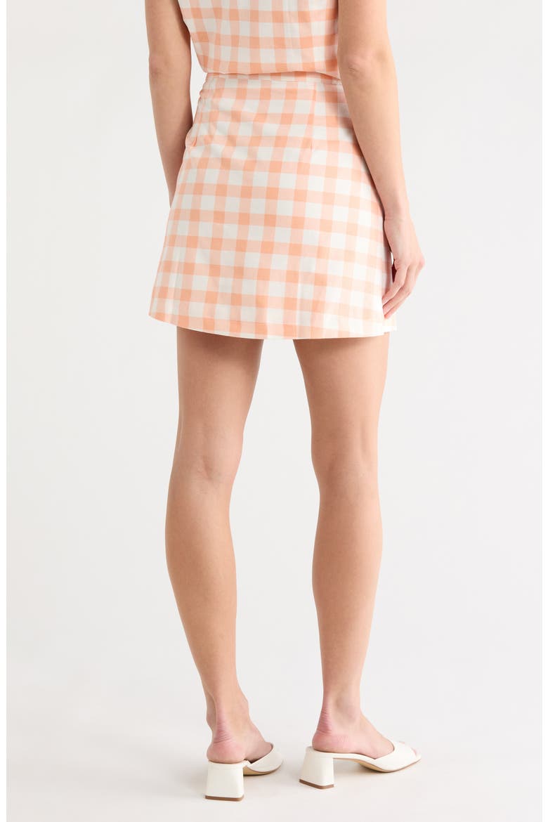 Buffalo Check Button Front Skirt, Alternate, color, PEACH/ WHITE