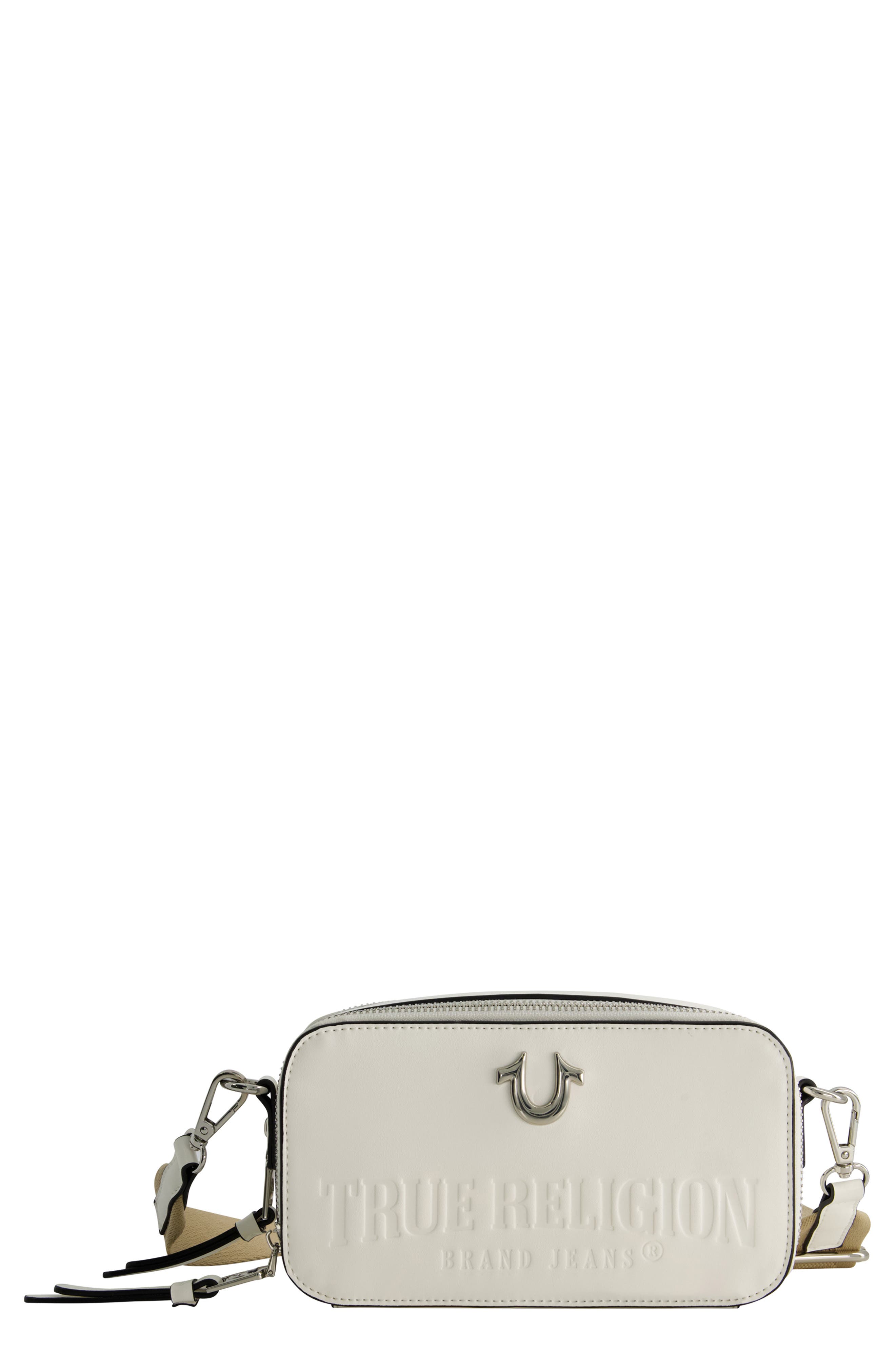 Double-Zip Horseshoe Camera Bag, Main, color, WHITE
