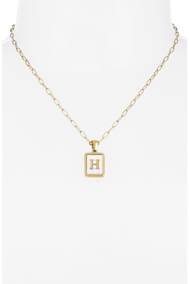 Ocean Drive Initial Pendant Necklace, Alternate, color, GOLD H