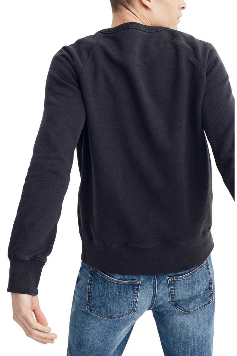 Garment Dyed Crewneck Sweatshirt, Alternate, color, BLACK COAL