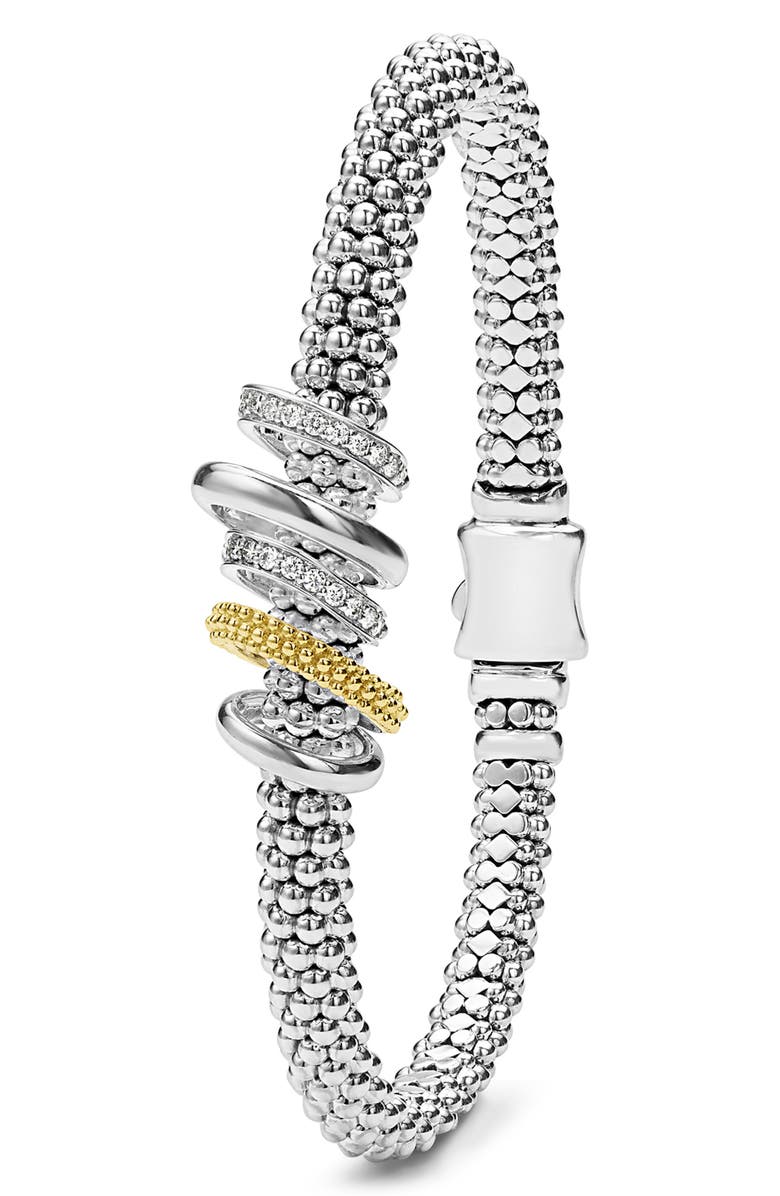 LAGOS Caviar Lux Pavé Diamond Rope Bracelet, Alternate, color, Silver