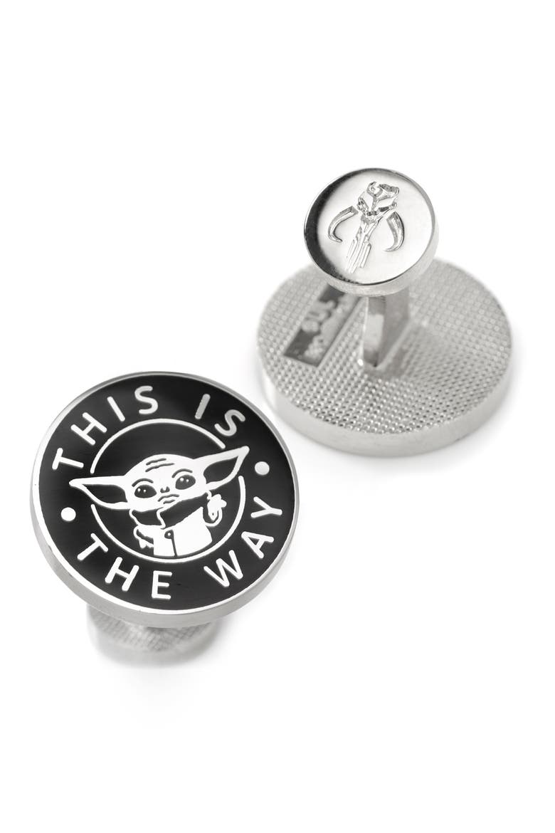 Grogu This Is The Way Cuff Links, Main, color, SILVER