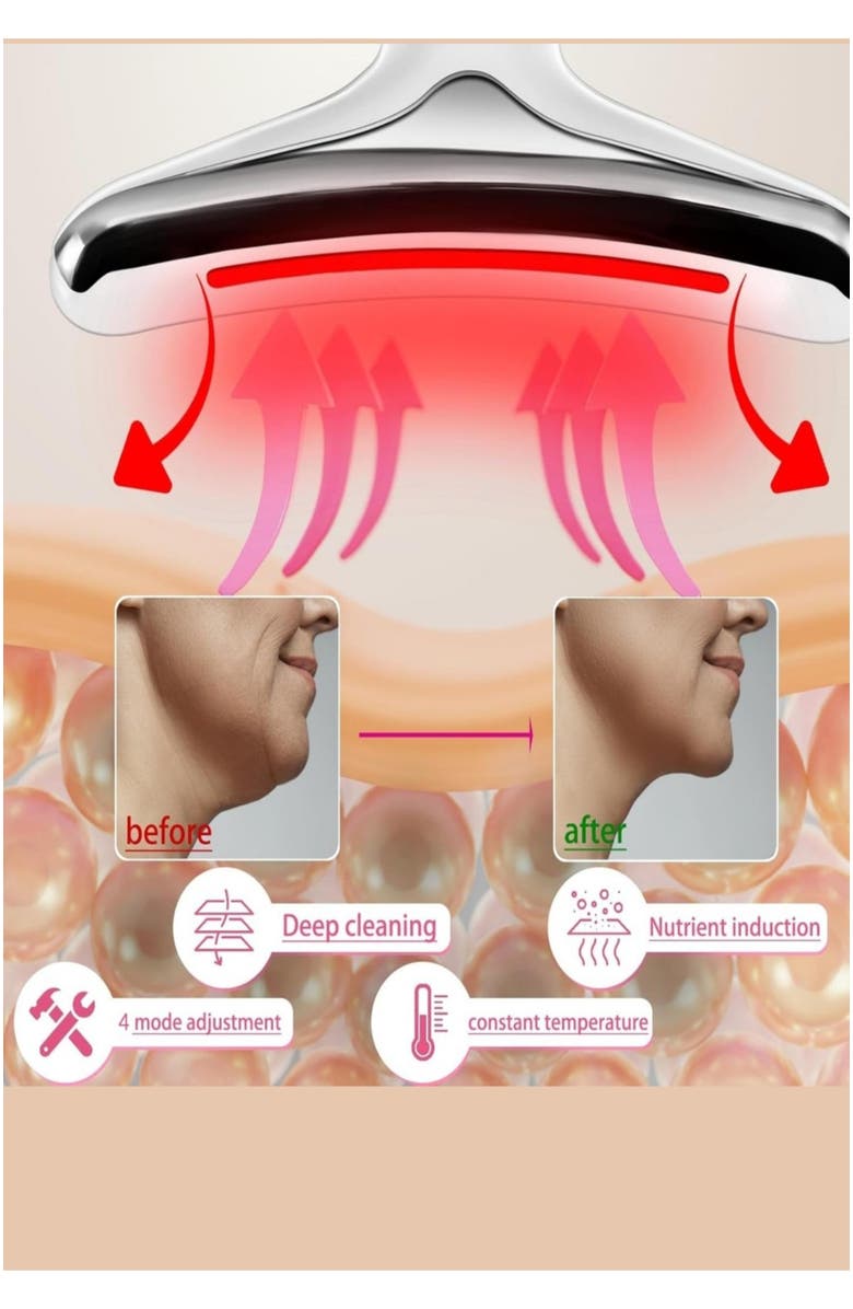 Lovery Light based multifunctional Face and Neck Beauty Massager wand, Skin care tool, Alternate, color, White